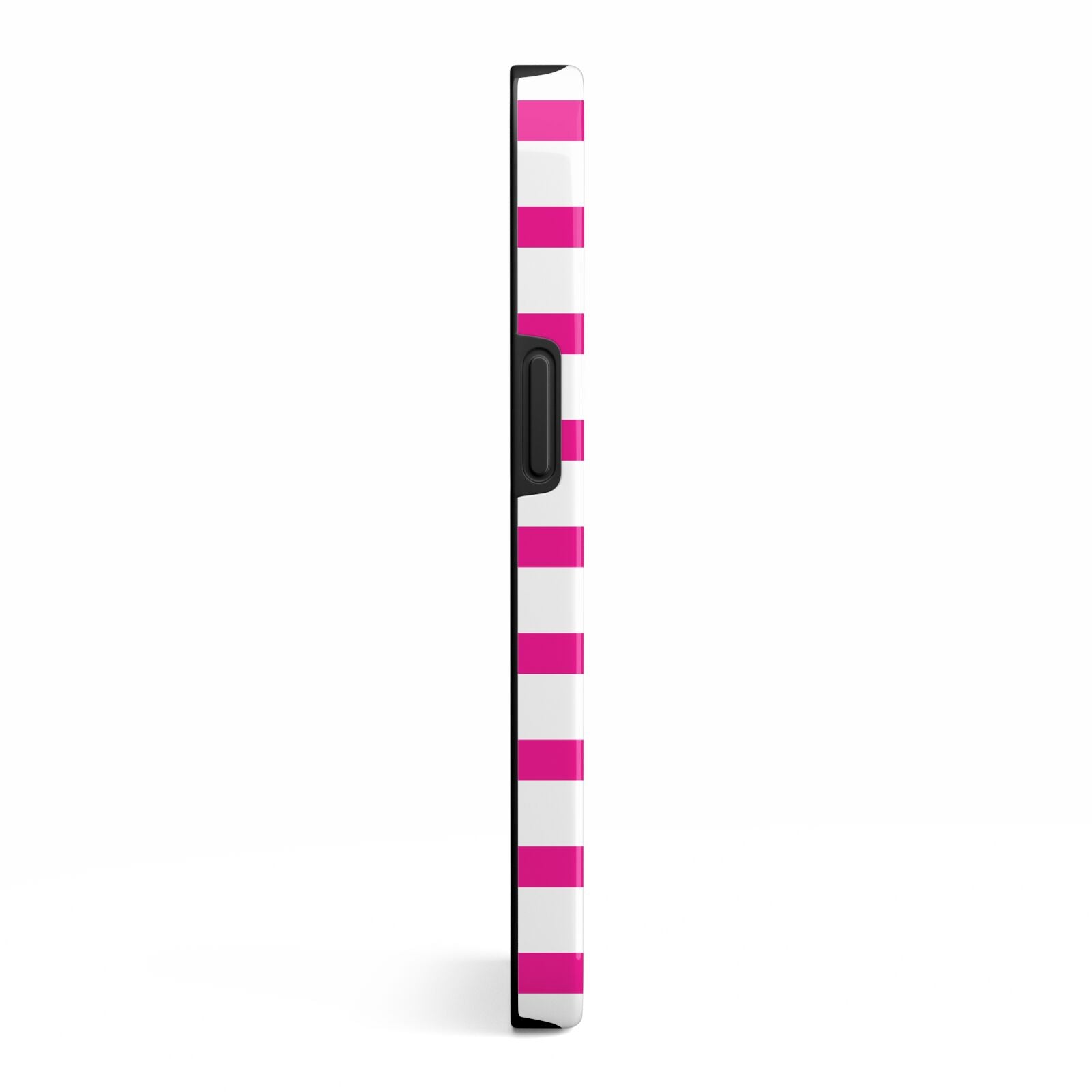 Personalised Initials Pink Striped iPhone 13 Side Image 3D Tough Case