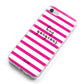 Personalised Initials Pink Striped iPhone 8 Bumper Case on Silver iPhone Alternative Image