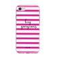 Personalised Initials Pink Striped iPhone 8 Bumper Case on Silver iPhone
