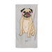 Personalised Initials Pug Beach Towel