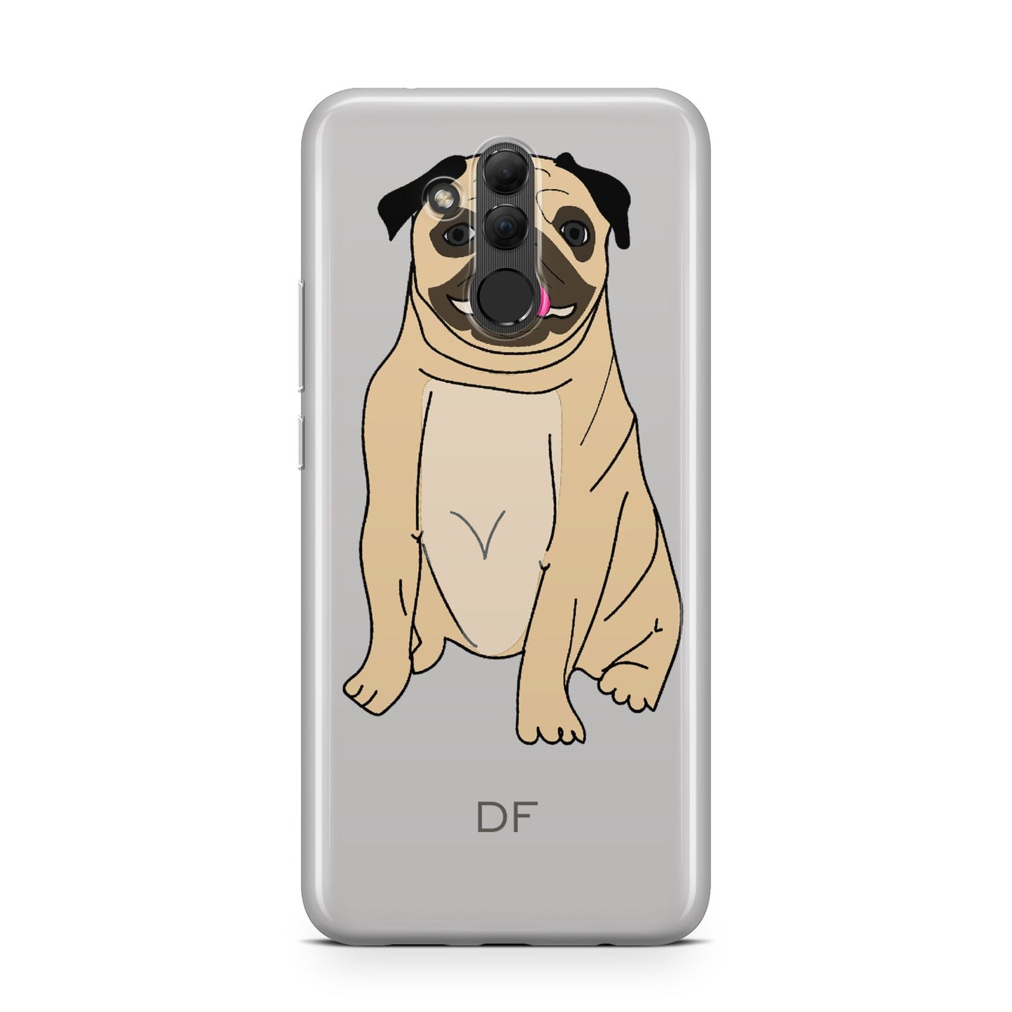 Personalised Initials Pug Huawei Mate 20 Lite