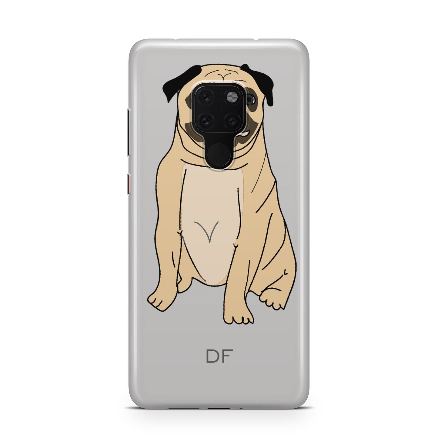 Personalised Initials Pug Huawei Mate 20 Phone Case