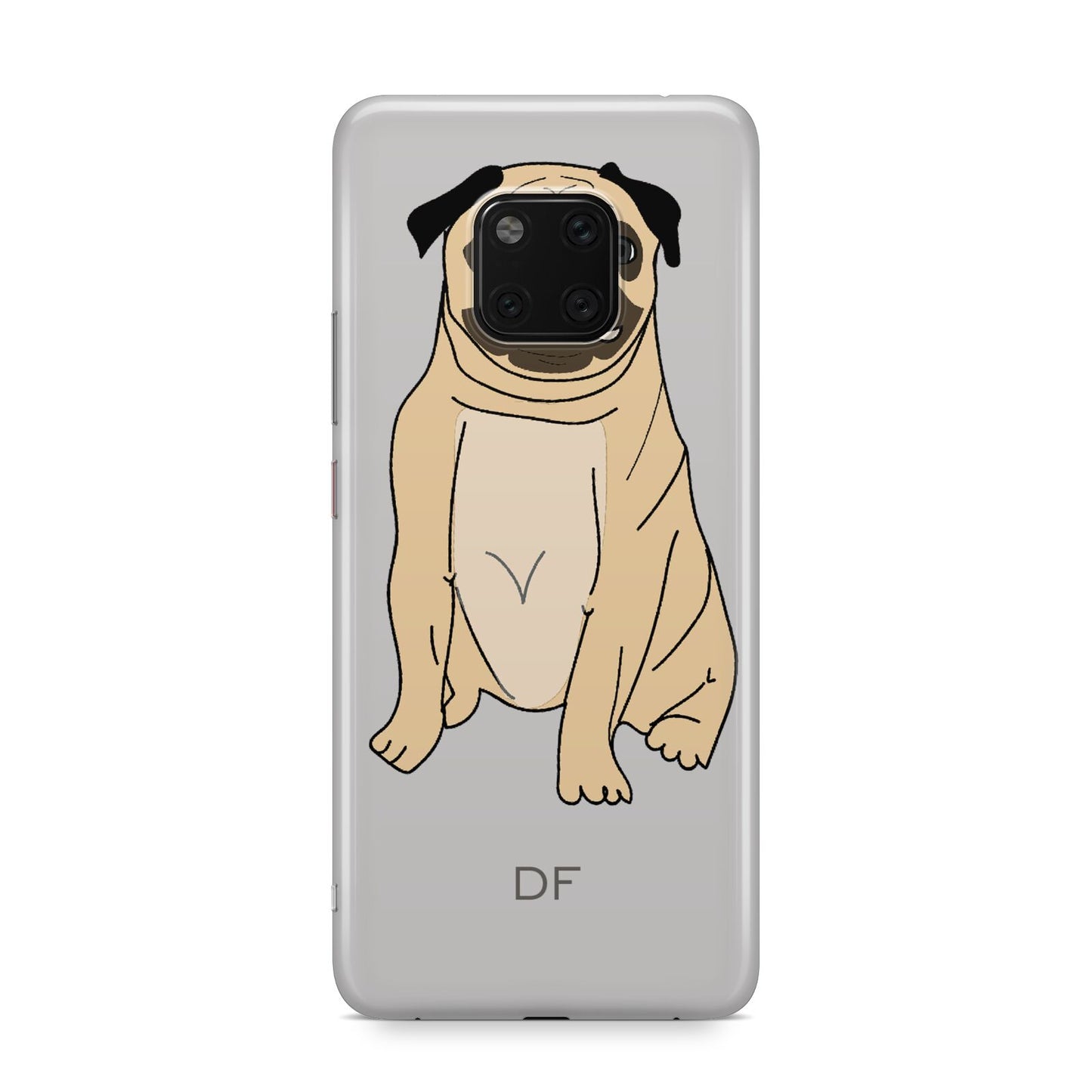 Personalised Initials Pug Huawei Mate 20 Pro Phone Case