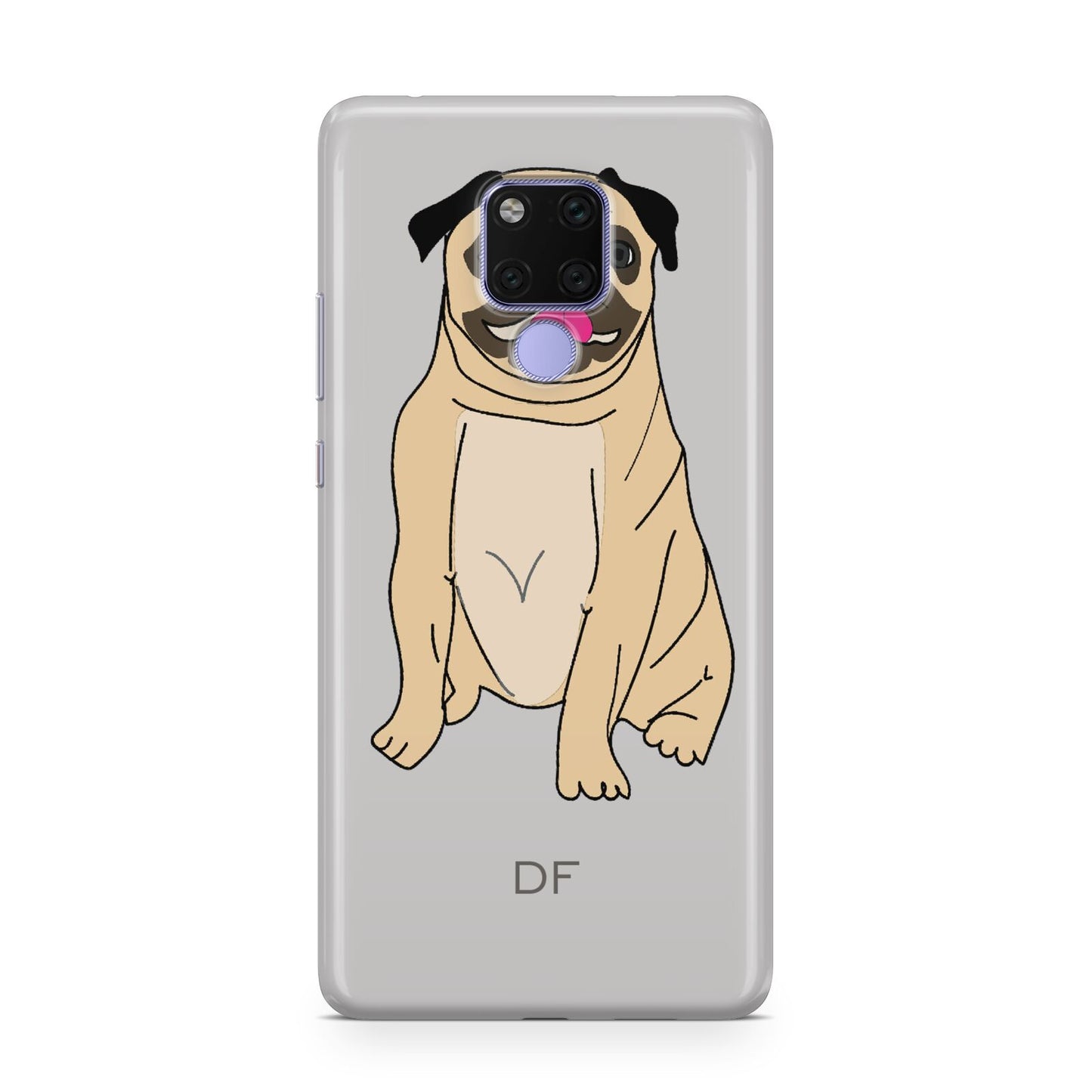 Personalised Initials Pug Huawei Mate 20X Phone Case