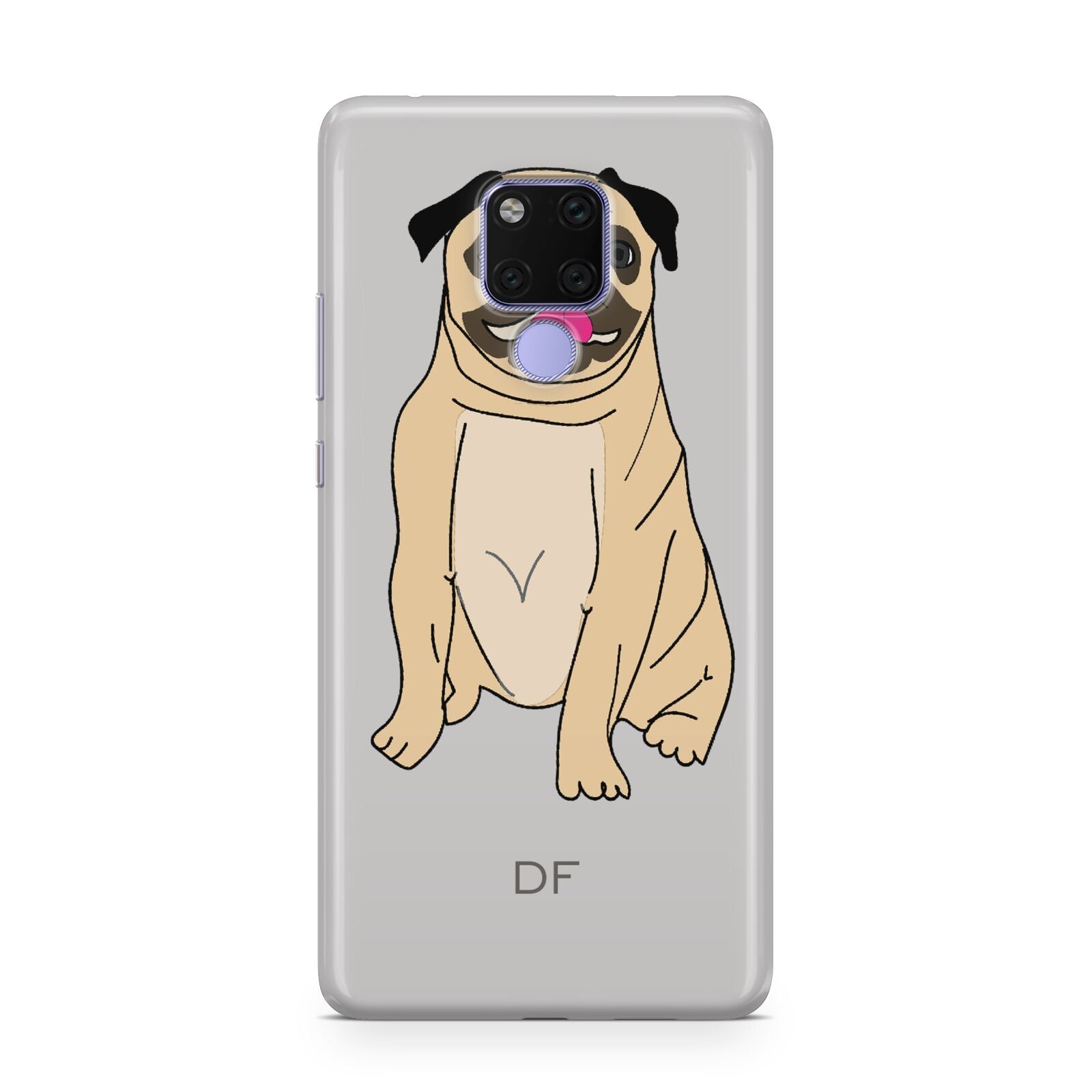 Personalised Initials Pug Huawei Mate 20X Phone Case