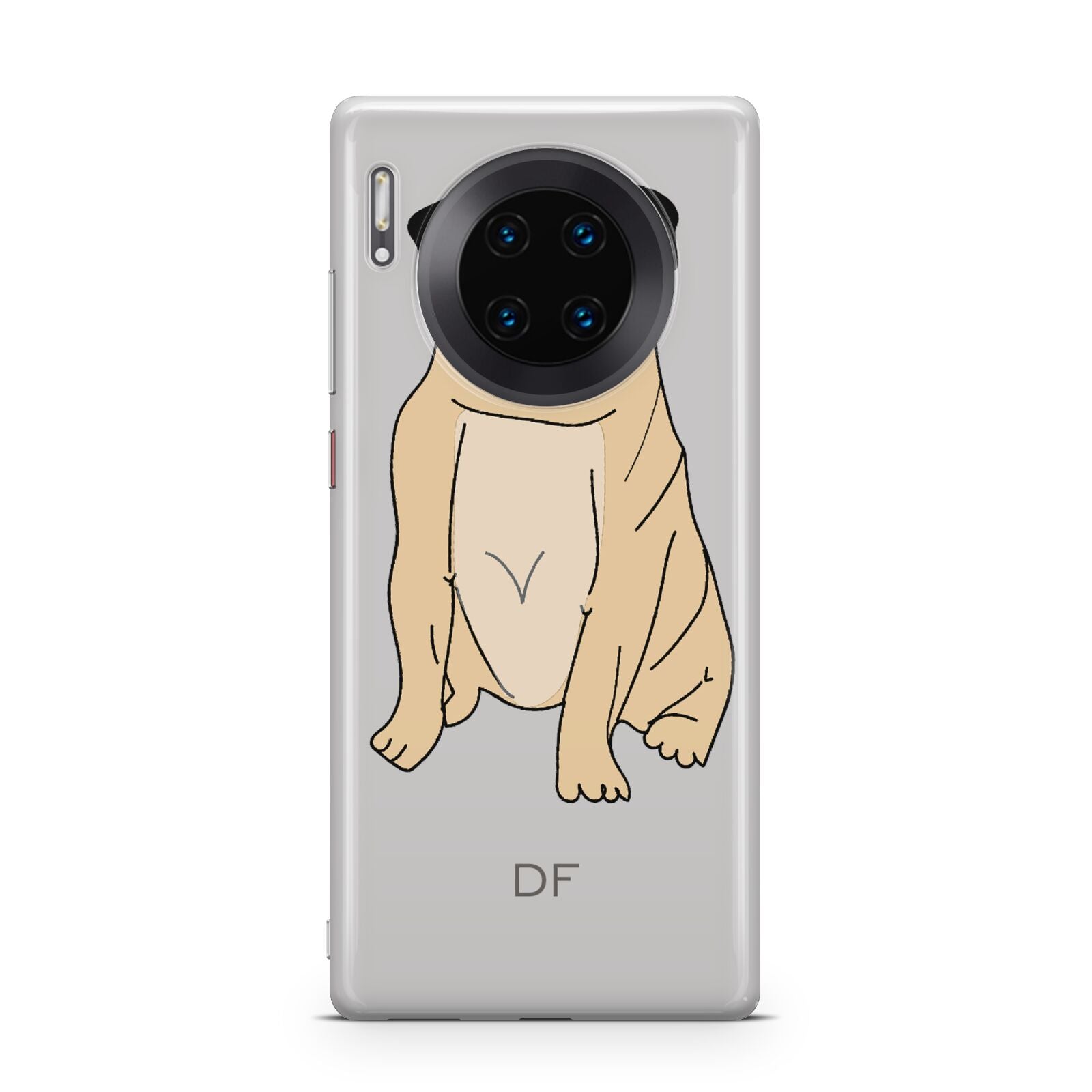 Personalised Initials Pug Huawei Mate 30 Pro Phone Case