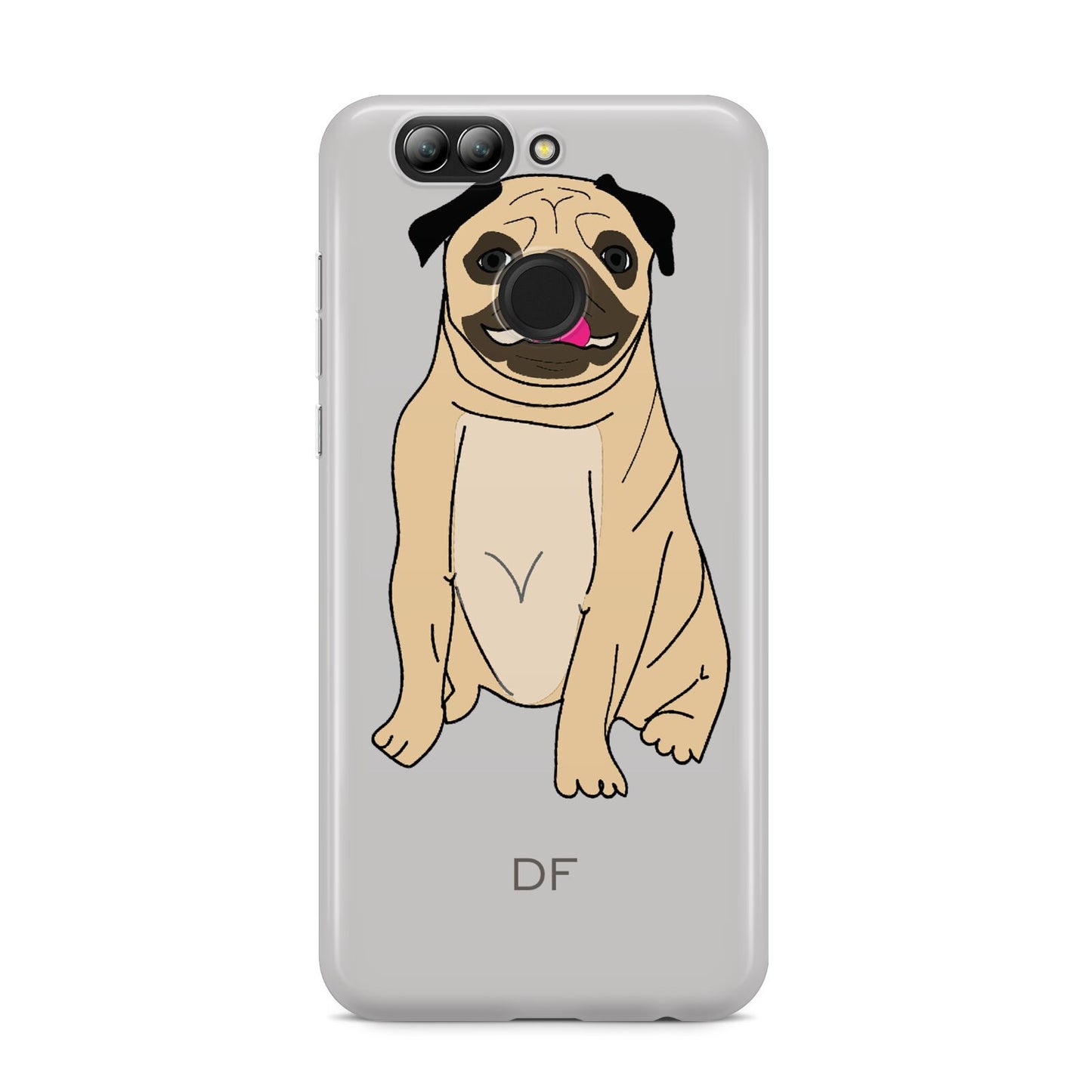 Personalised Initials Pug Huawei Nova 2s Phone Case