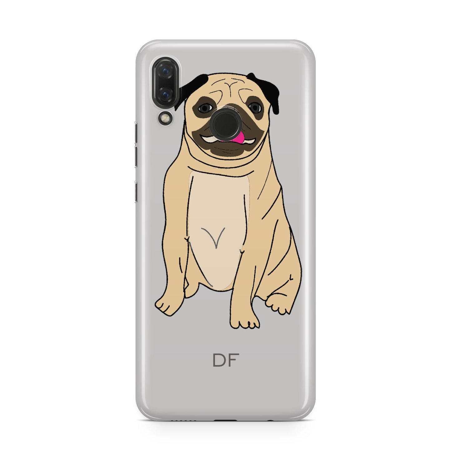 Personalised Initials Pug Huawei Nova 3 Phone Case
