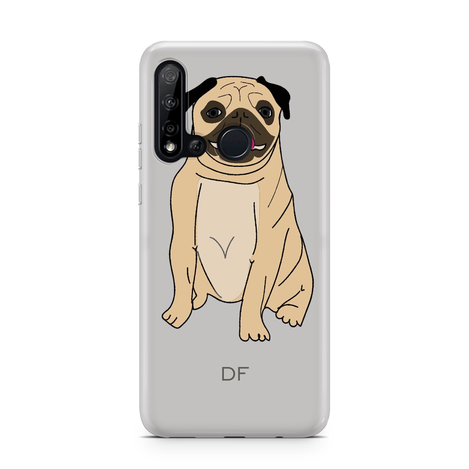 Personalised Initials Pug Huawei P20 Lite 5G Phone Case