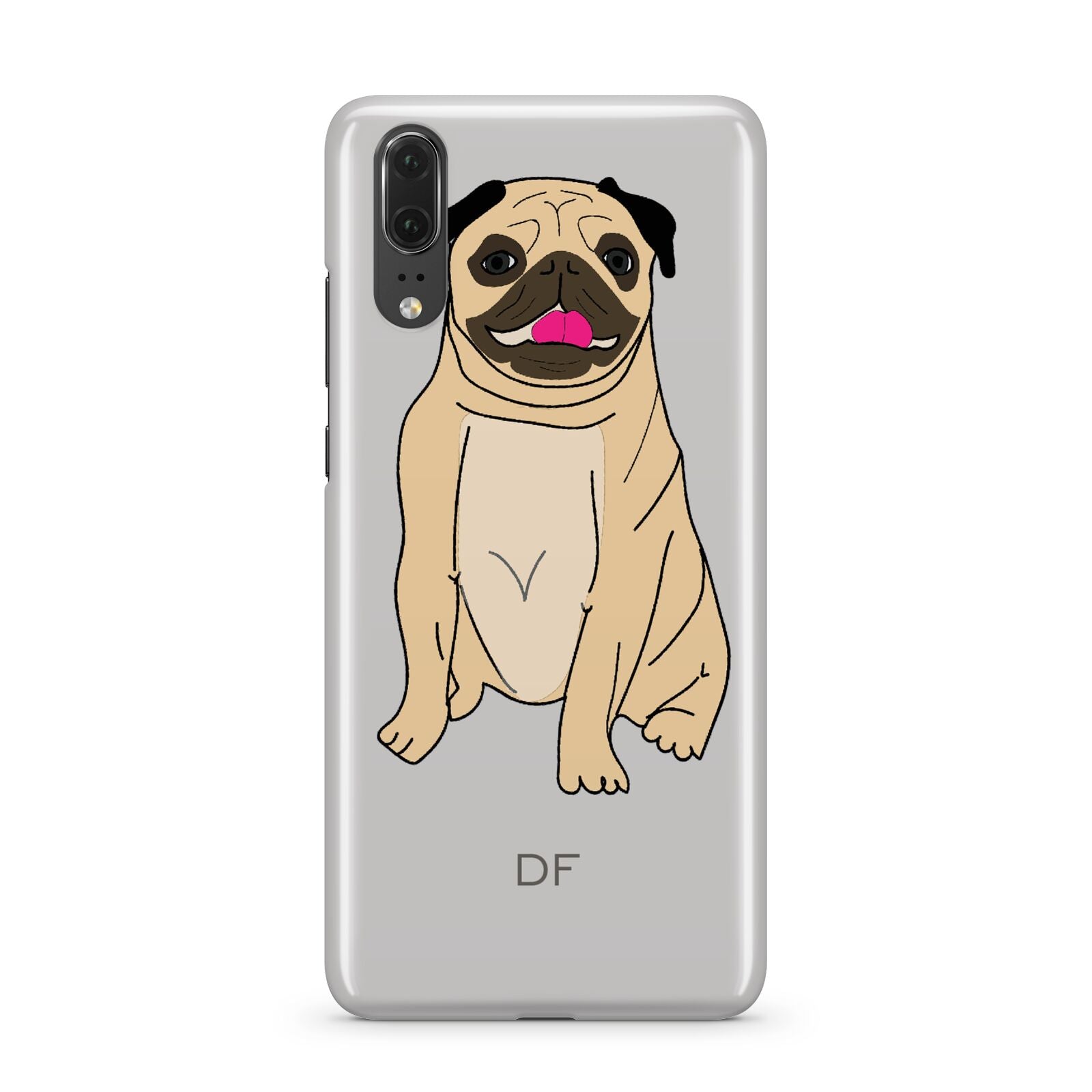 Personalised Initials Pug Huawei P20 Phone Case