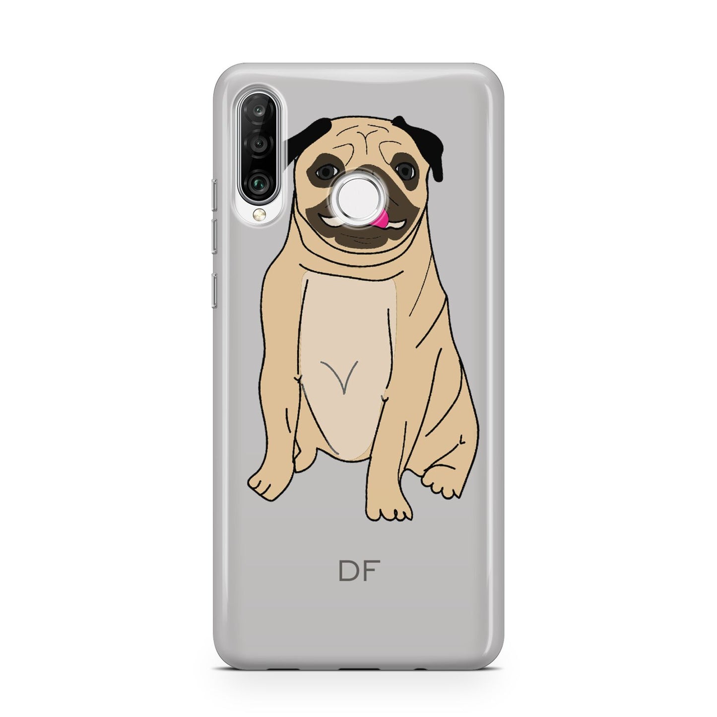 Personalised Initials Pug Huawei P30 Lite Phone Case