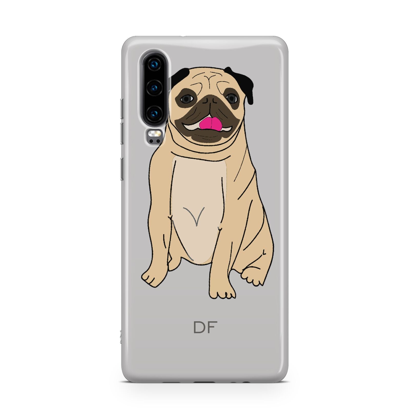 Personalised Initials Pug Huawei P30 Phone Case