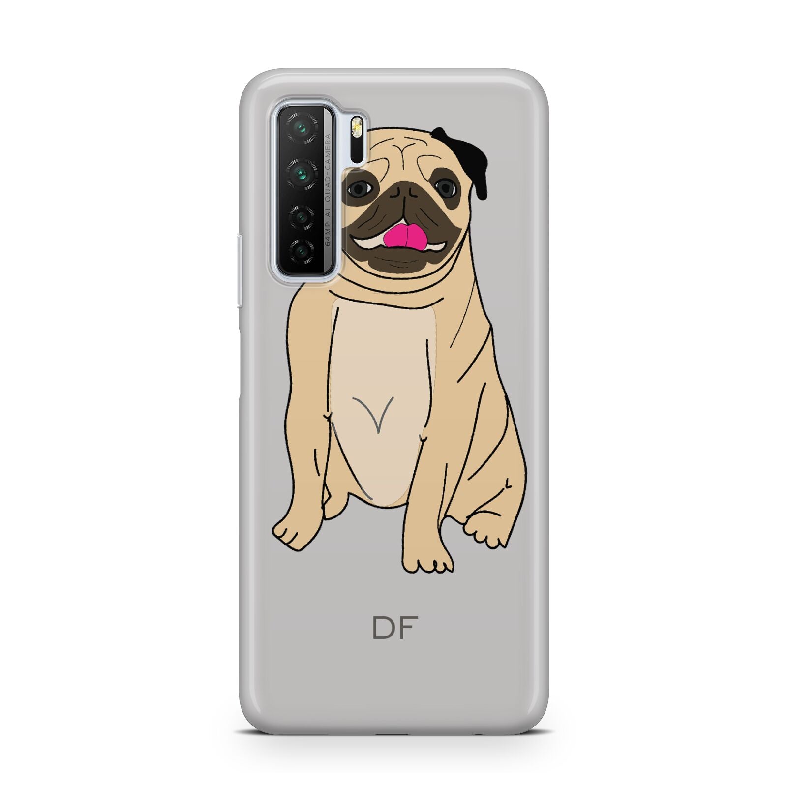Personalised Initials Pug Huawei P40 Lite 5G Phone Case