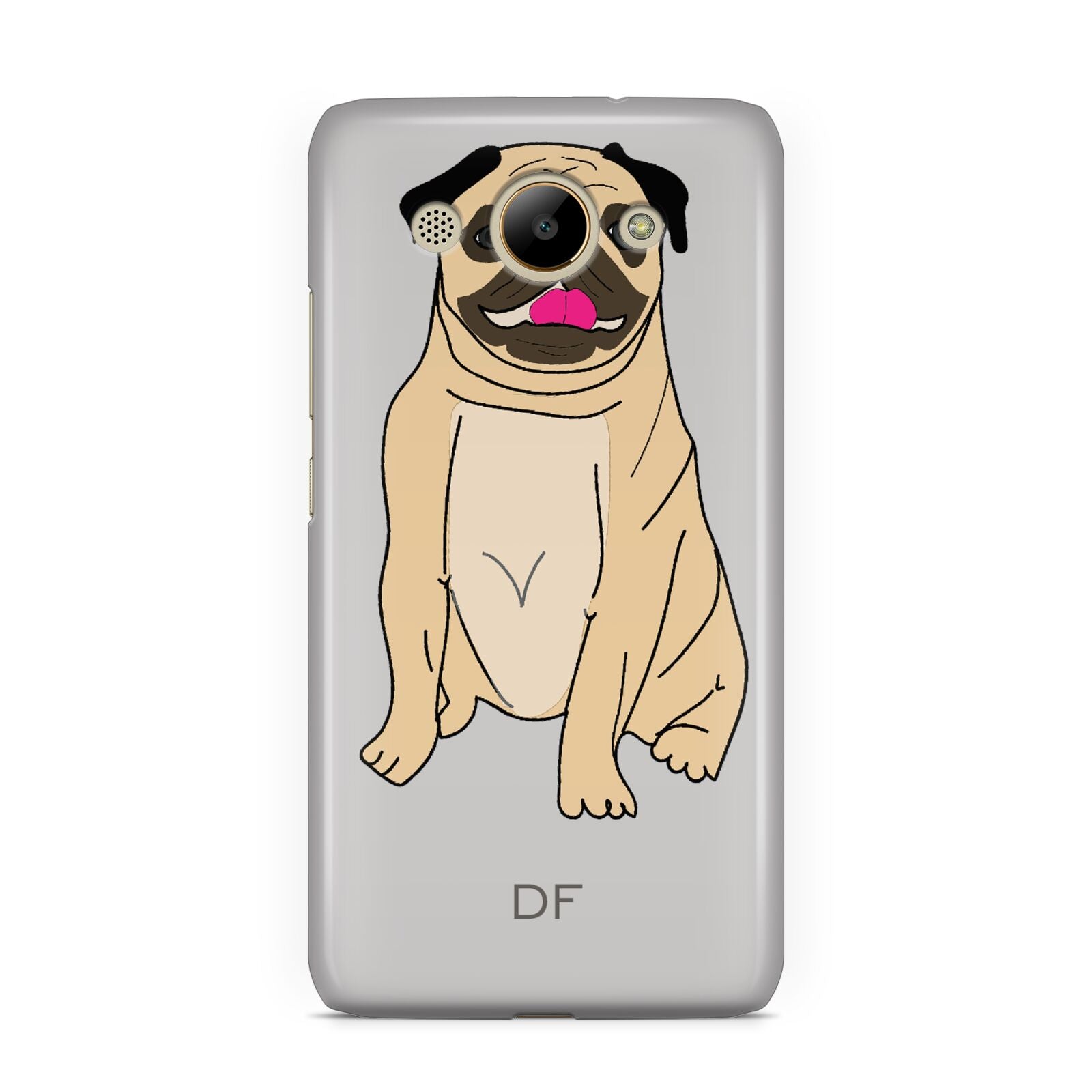 Personalised Initials Pug Huawei Y3 2017
