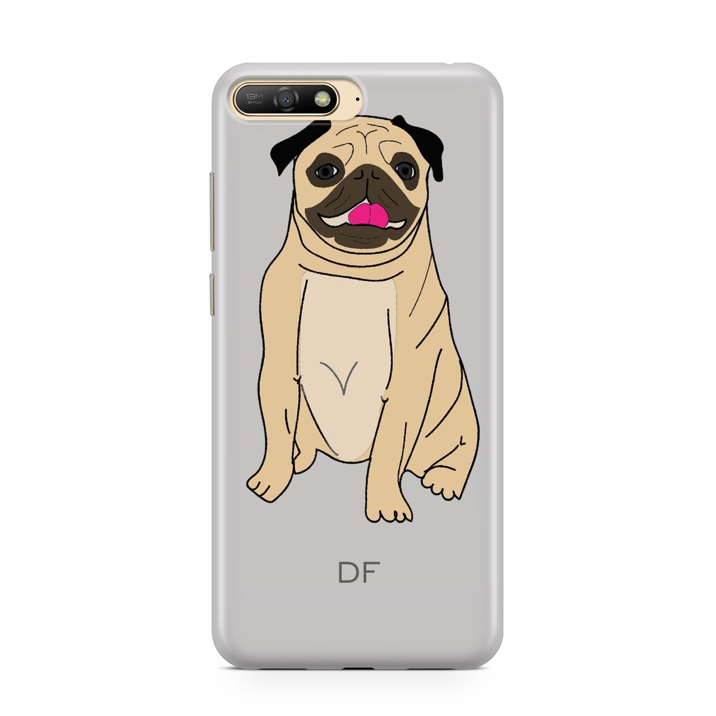 Personalised Initials Pug Huawei Y6 2018