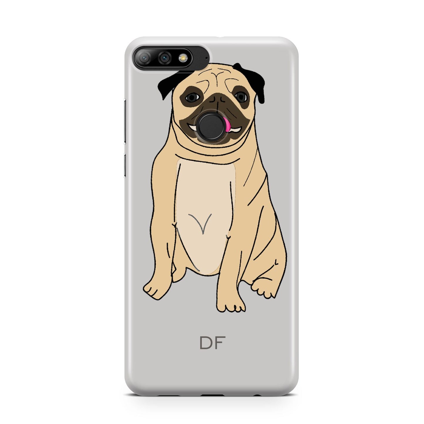 Personalised Initials Pug Huawei Y7 2018
