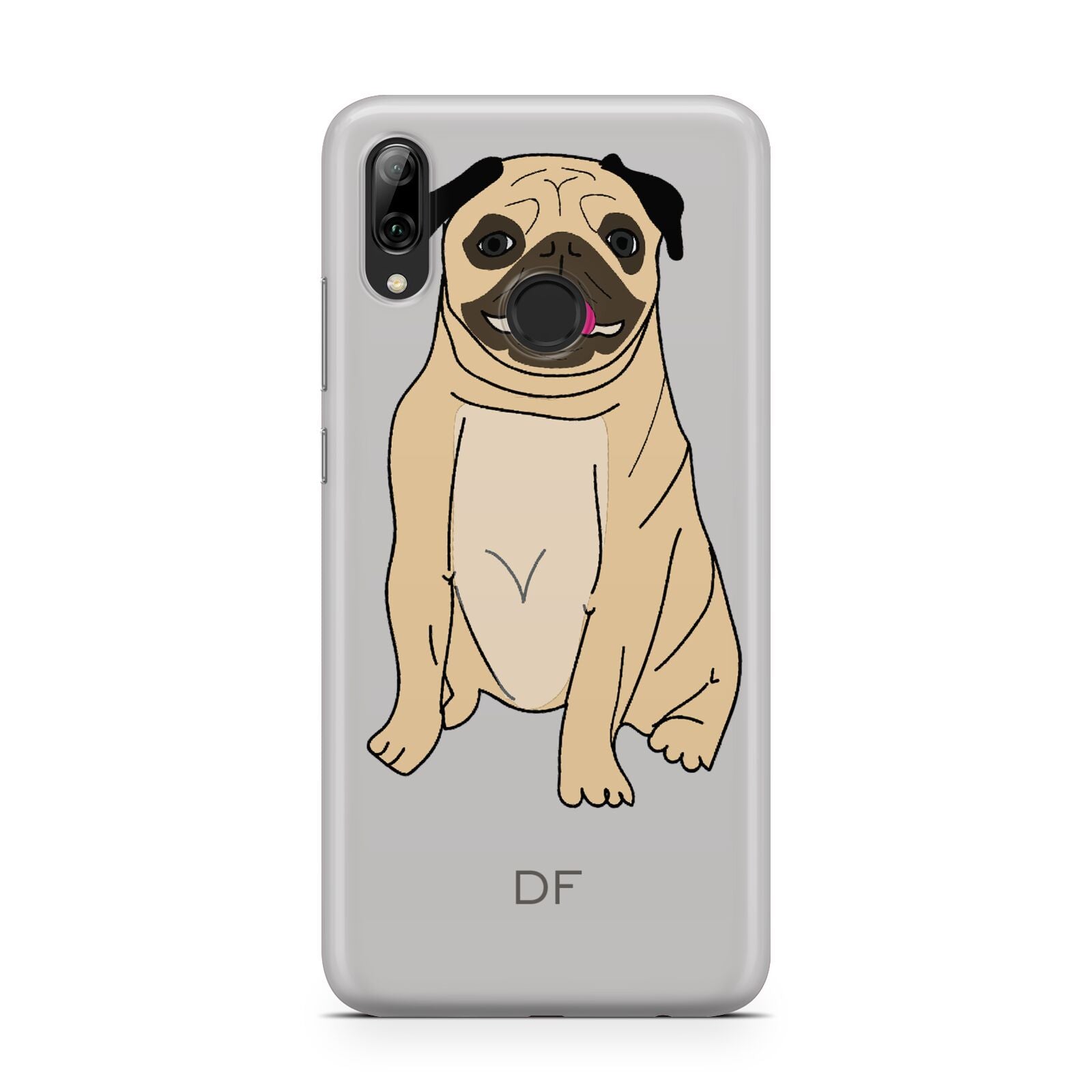 Personalised Initials Pug Huawei Y7 2019