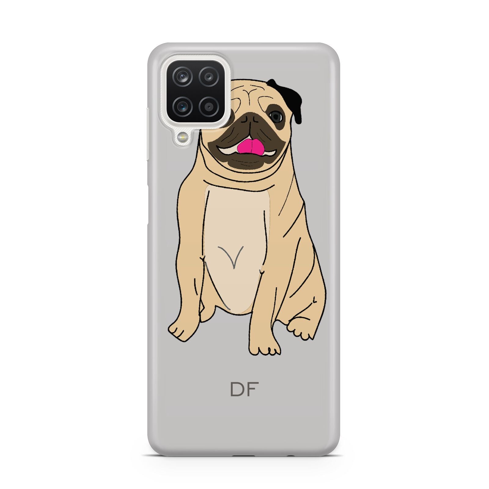 Personalised Initials Pug Samsung A12 Case