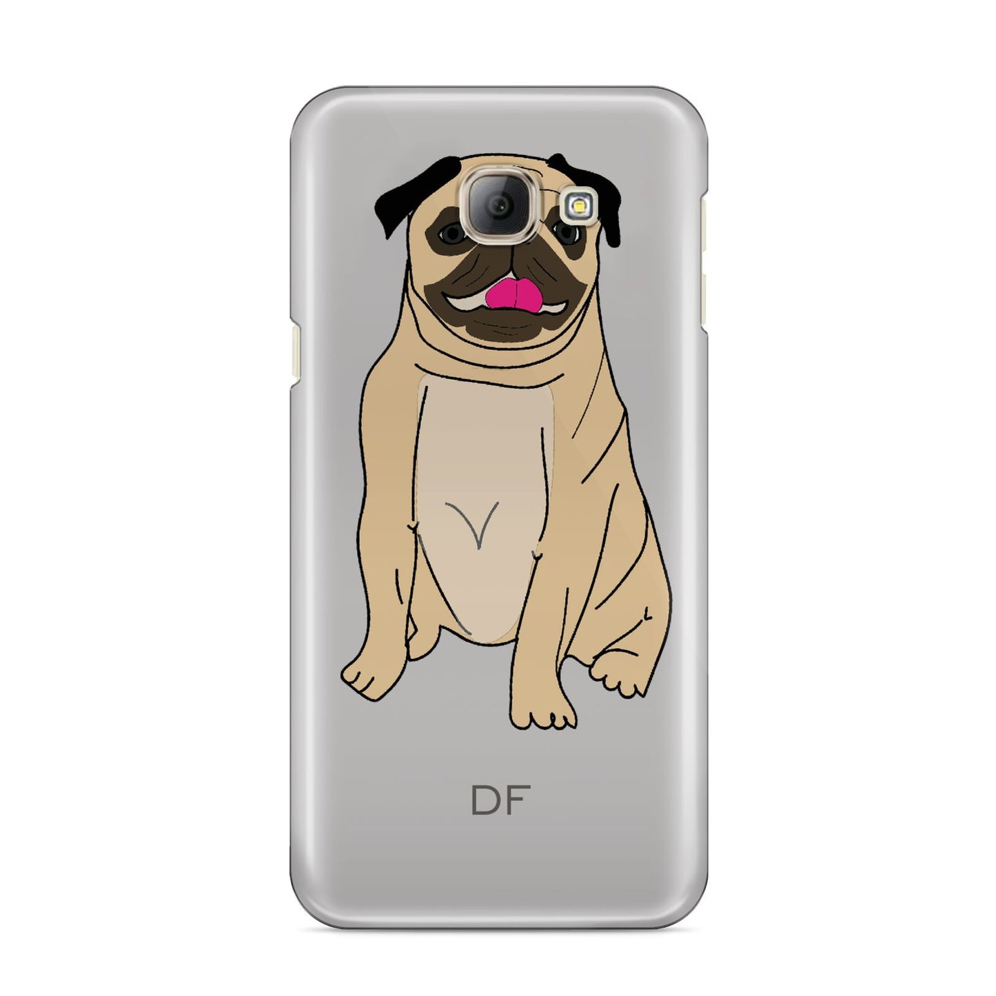 Personalised Initials Pug Samsung Galaxy A8 2016 Case