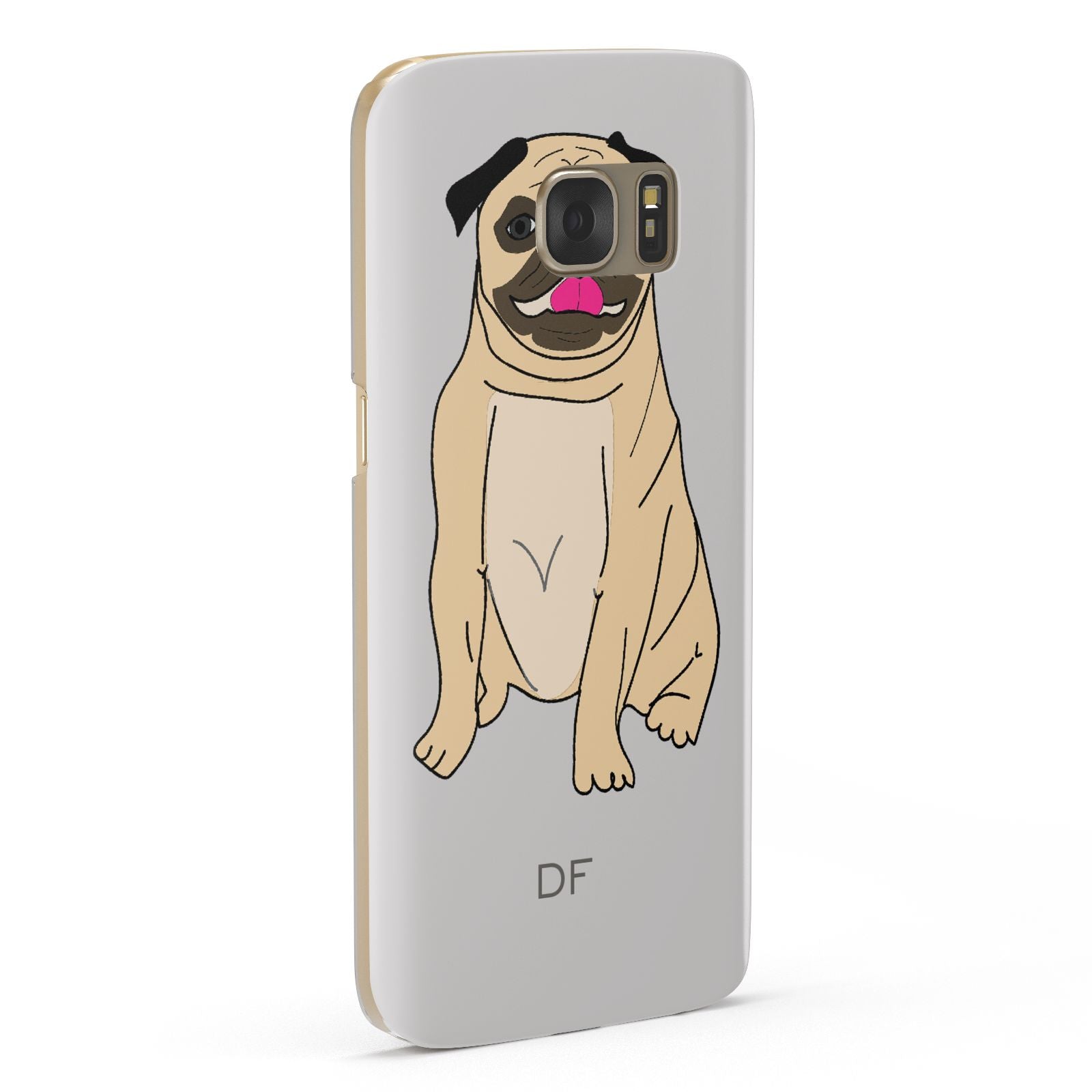 Personalised Initials Pug Samsung Galaxy Case Fourty Five Degrees