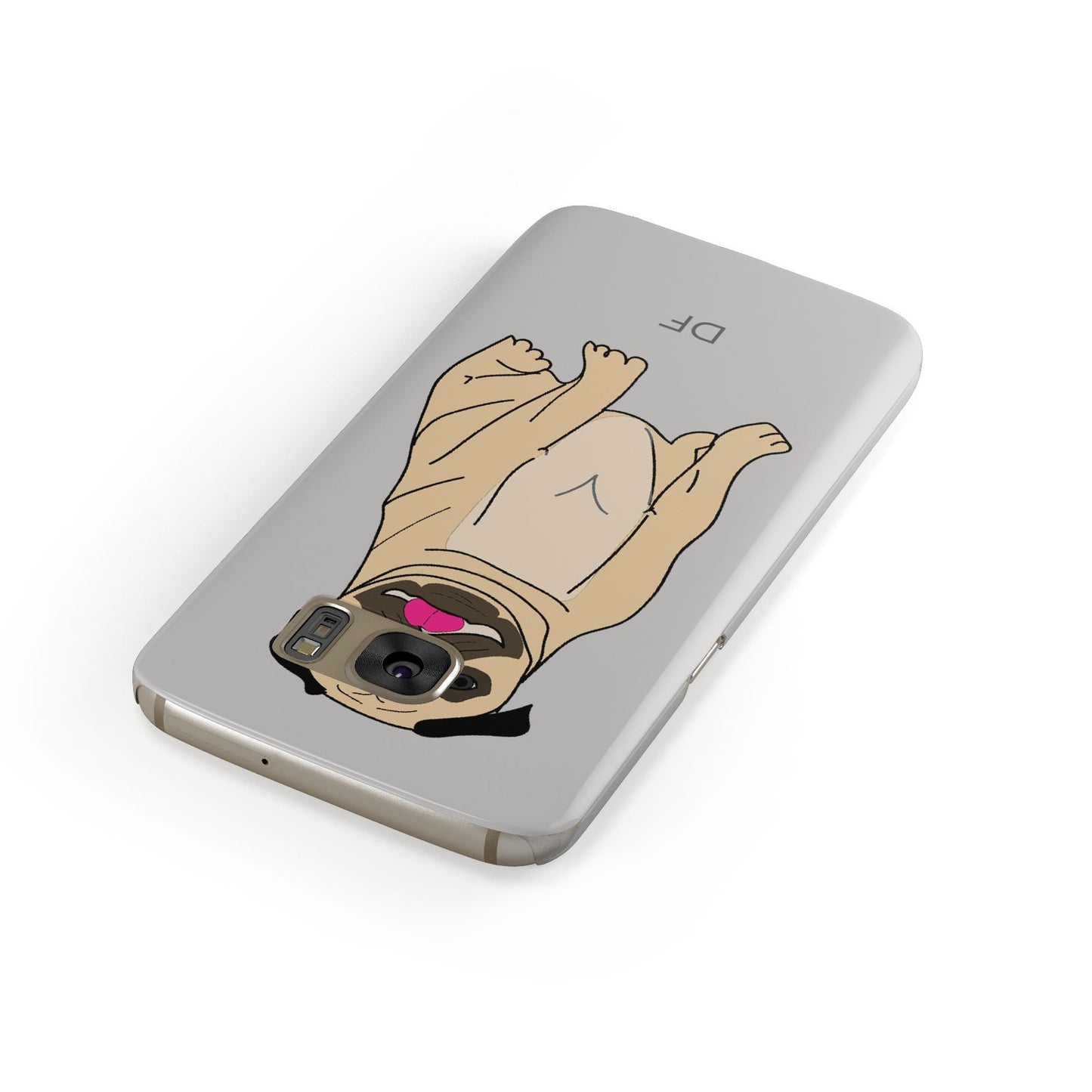 Personalised Initials Pug Samsung Galaxy Case Front Close Up
