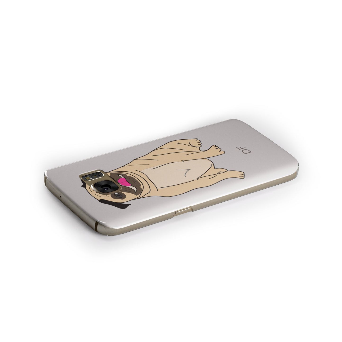 Personalised Initials Pug Samsung Galaxy Case Side Close Up