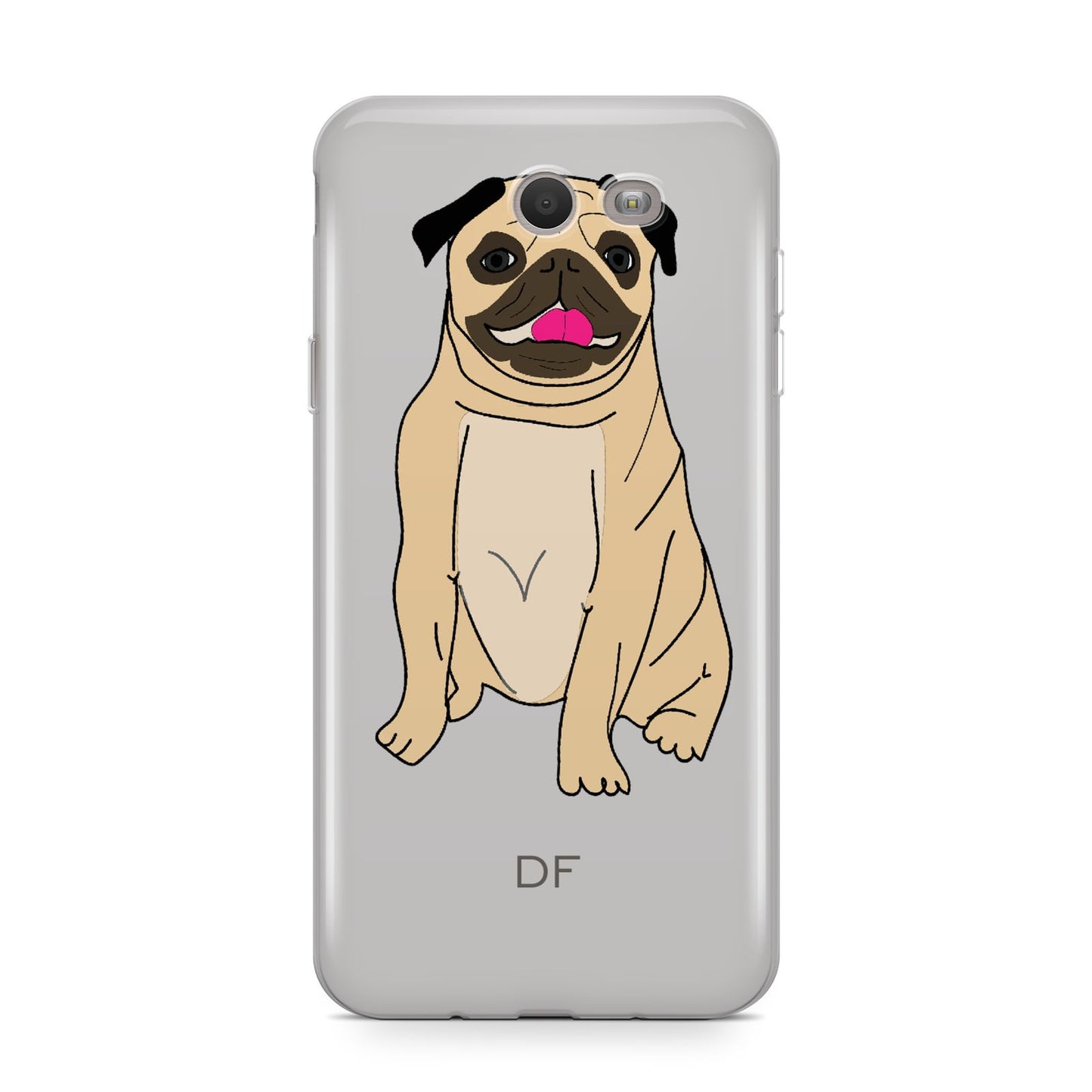 Personalised Initials Pug Samsung Galaxy J7 2017 Case