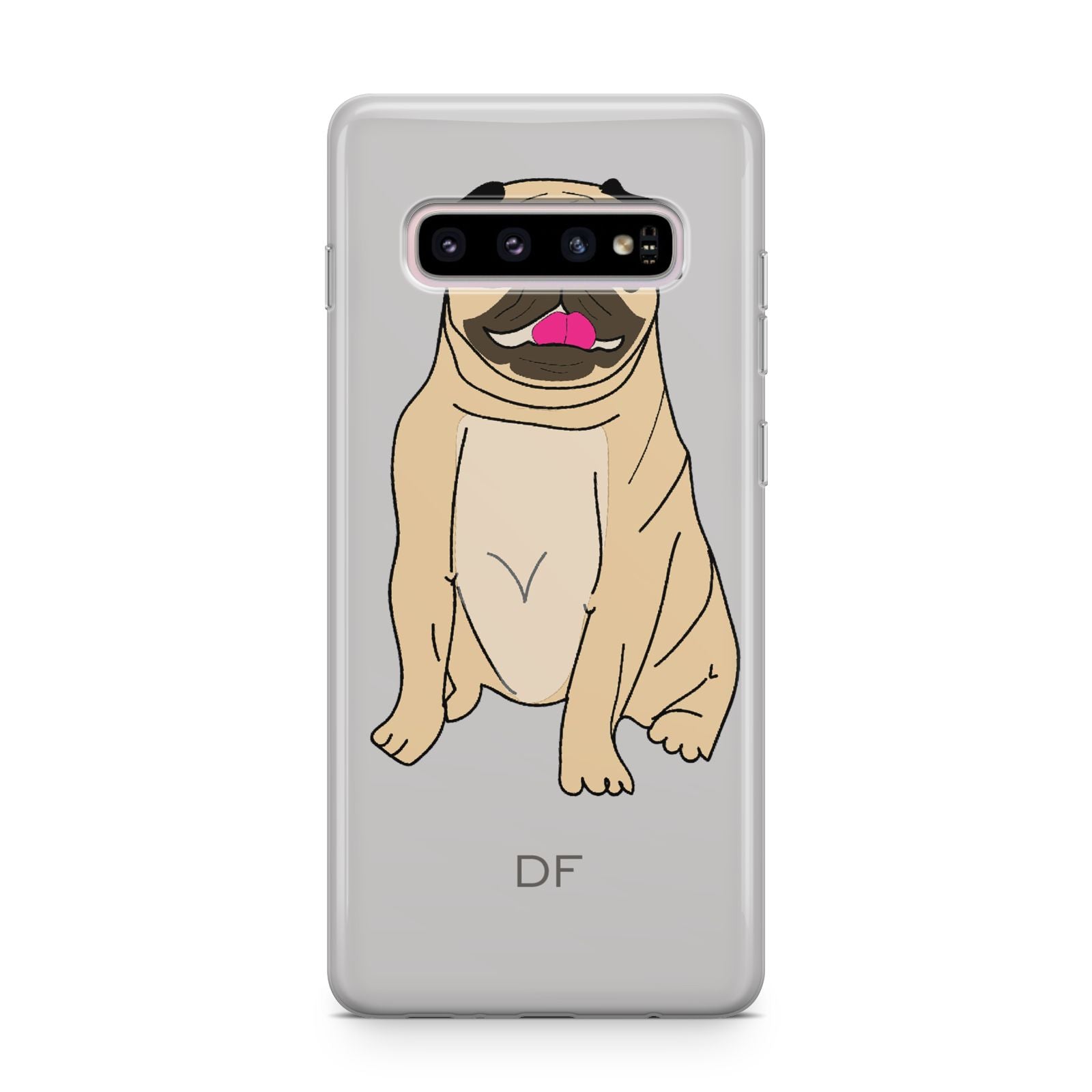 Personalised Initials Pug Samsung Galaxy S10 Plus Case