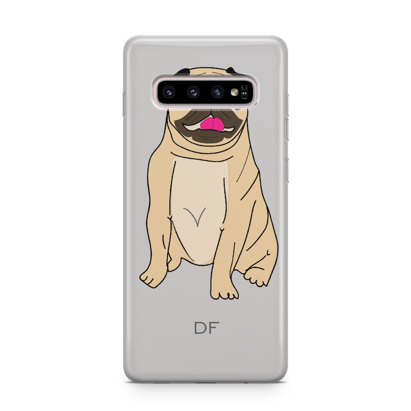 Personalised Initials Pug Samsung Galaxy S10 Plus Case