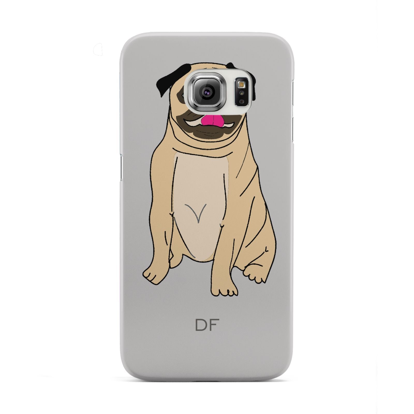 Personalised Initials Pug Samsung Galaxy S6 Edge Case
