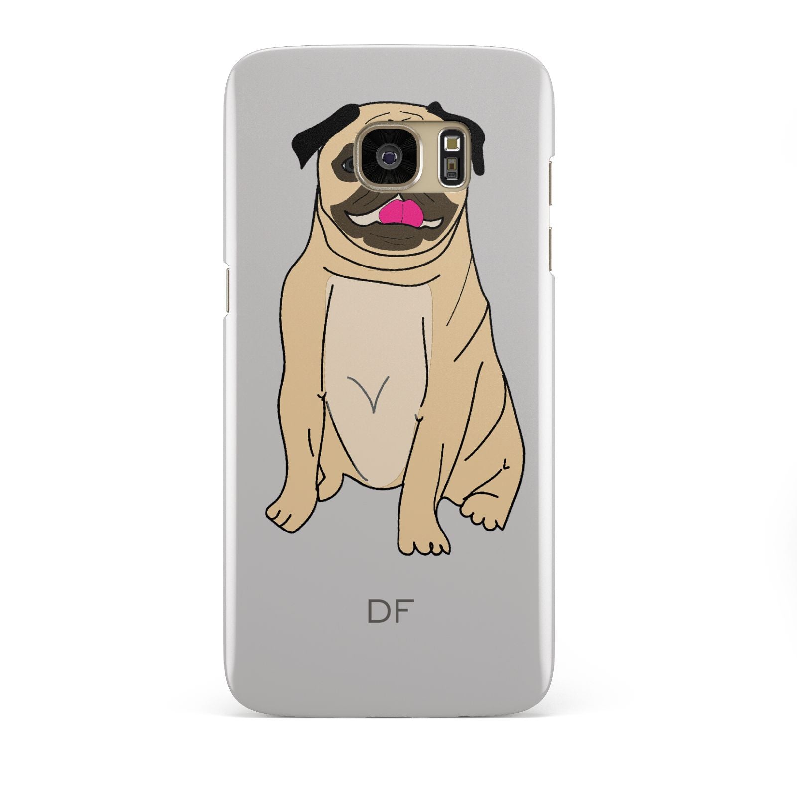 Personalised Initials Pug Samsung Galaxy S7 Edge Case