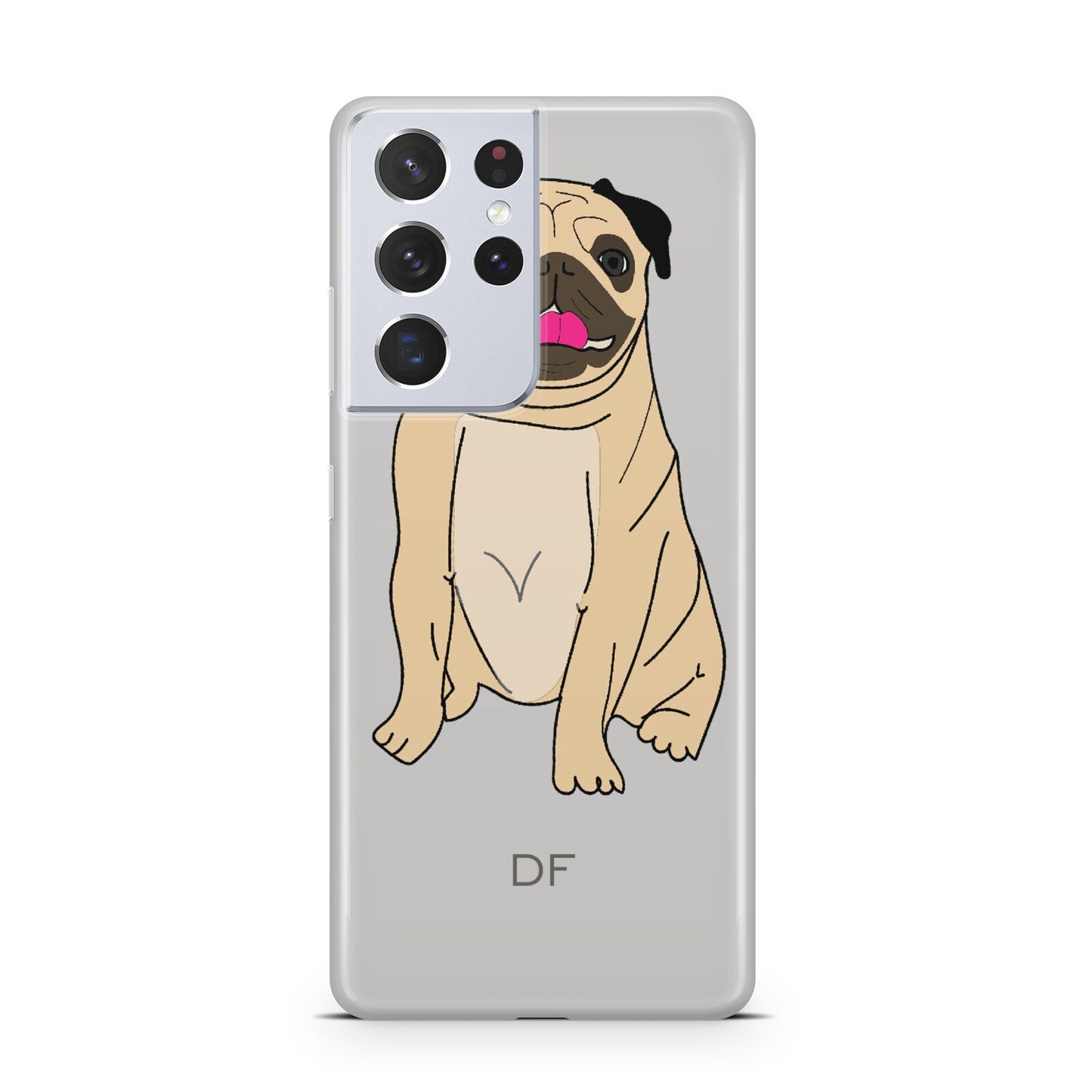 Personalised Initials Pug Samsung S21 Ultra Case