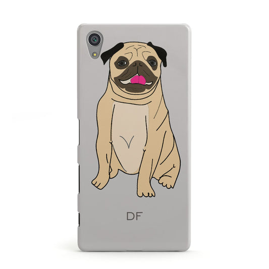 Personalised Initials Pug Sony Xperia Case