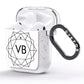 Personalised Initials White Geometric AirPods Glitter Case Side Image