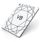 Personalised Initials White Geometric Apple iPad Case on Grey iPad Side View