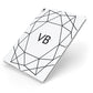 Personalised Initials White Geometric Apple iPad Case on Silver iPad Side View