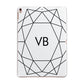 Personalised Initials White Geometric Apple iPad Rose Gold Case