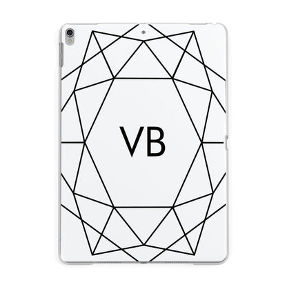 Personalised Initials White Geometric Apple iPad Silver Case