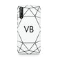 Personalised Initials White Geometric Huawei Enjoy 10s Phone Case