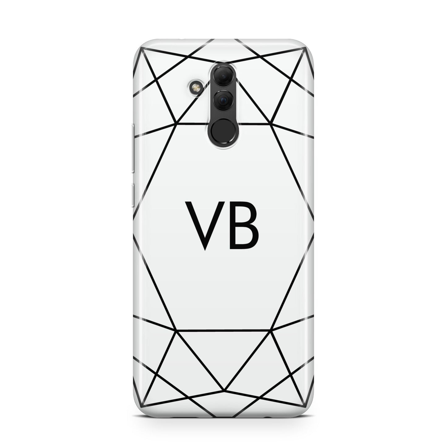 Personalised Initials White Geometric Huawei Mate 20 Lite