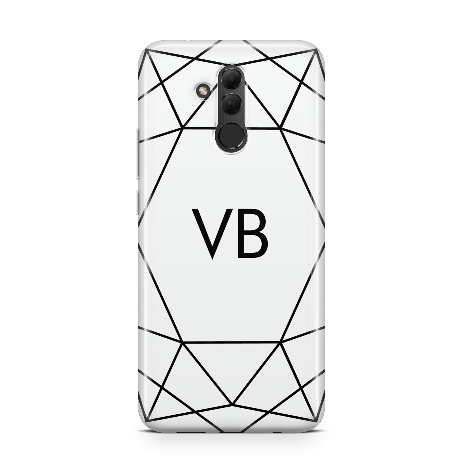 Personalised Initials White Geometric Huawei Mate 20 Lite