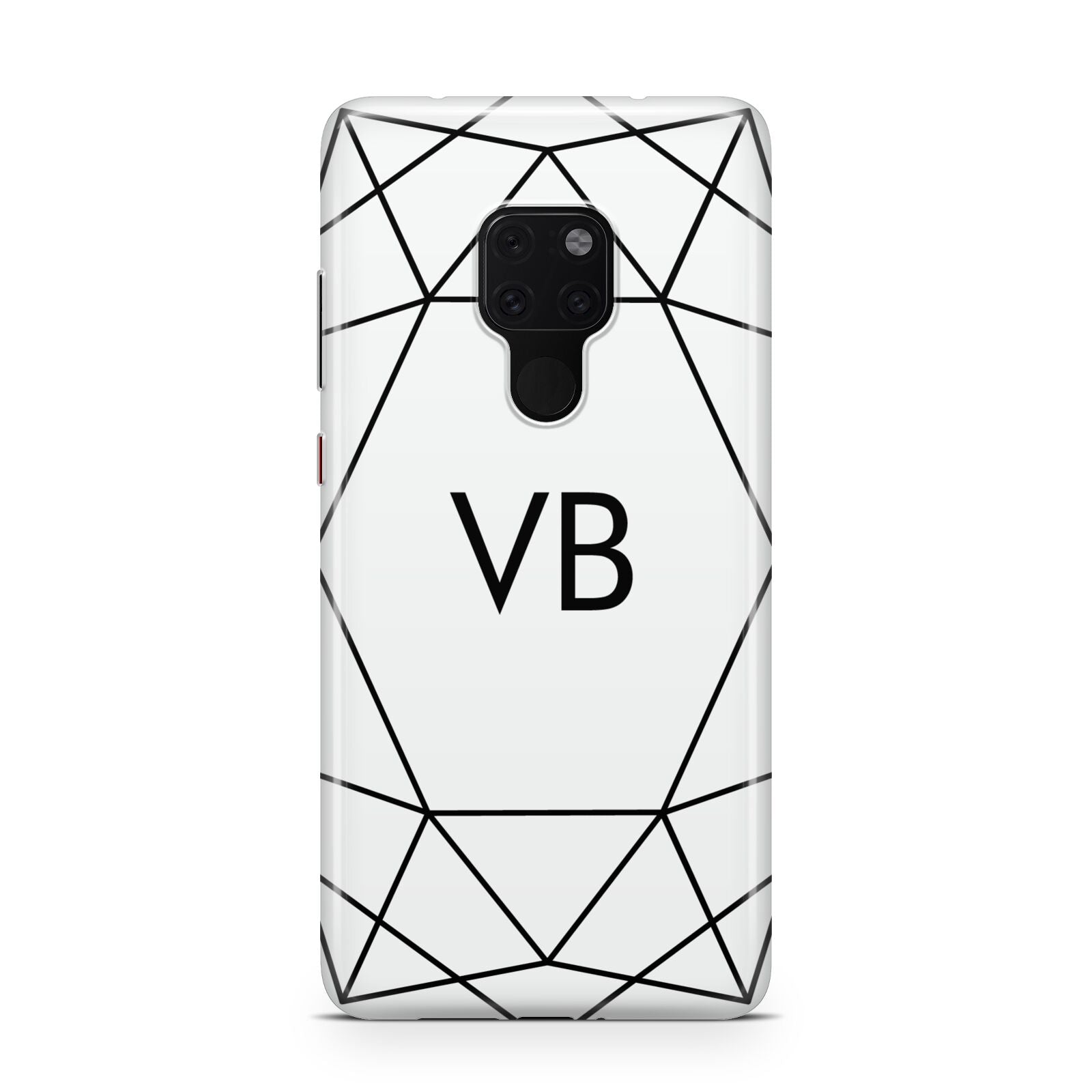 Personalised Initials White Geometric Huawei Mate 20 Phone Case