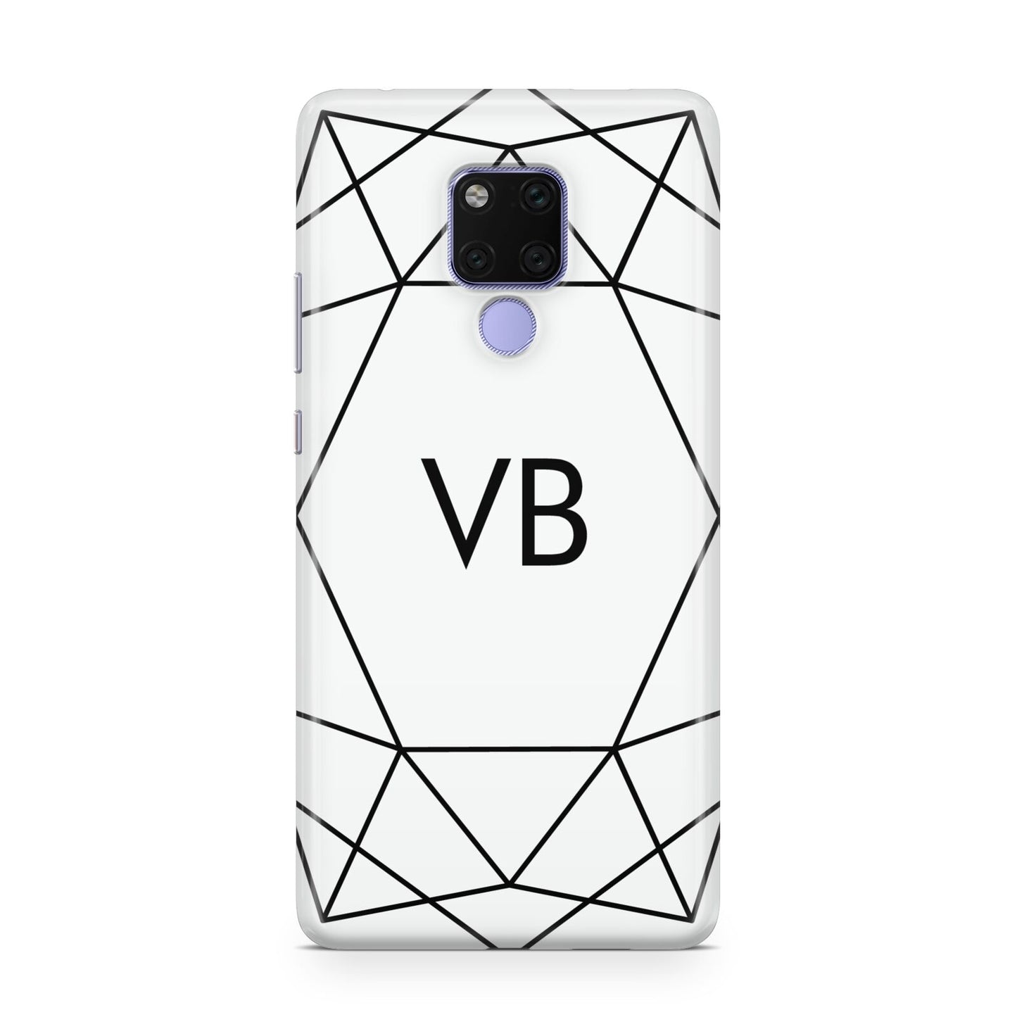 Personalised Initials White Geometric Huawei Mate 20X Phone Case