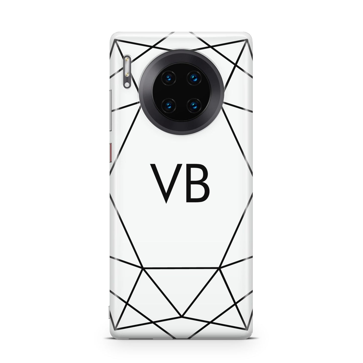 Personalised Initials White Geometric Huawei Mate 30 Pro Phone Case