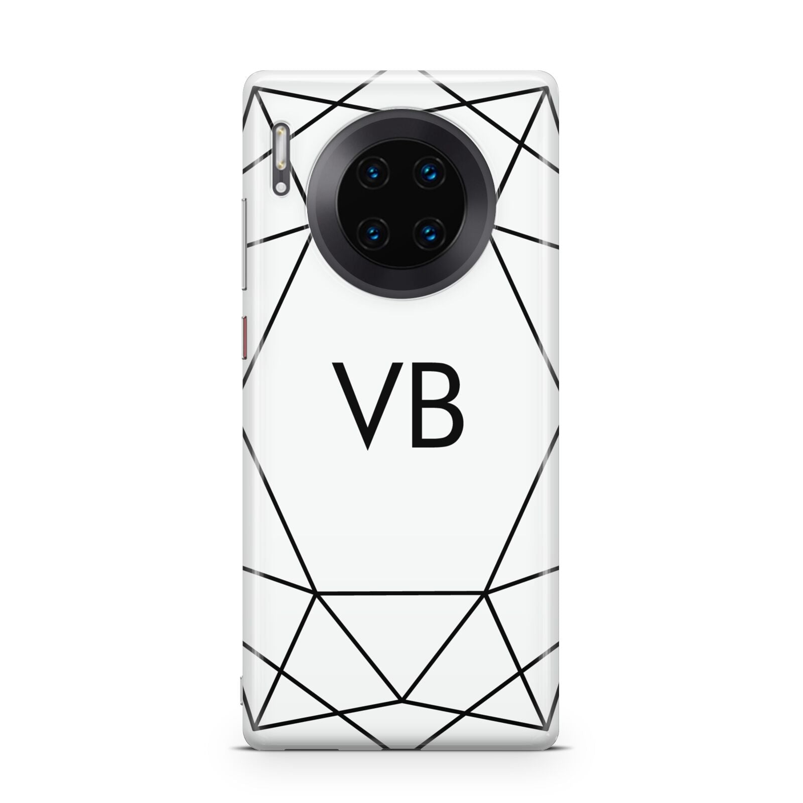 Personalised Initials White Geometric Huawei Mate 30 Pro Phone Case