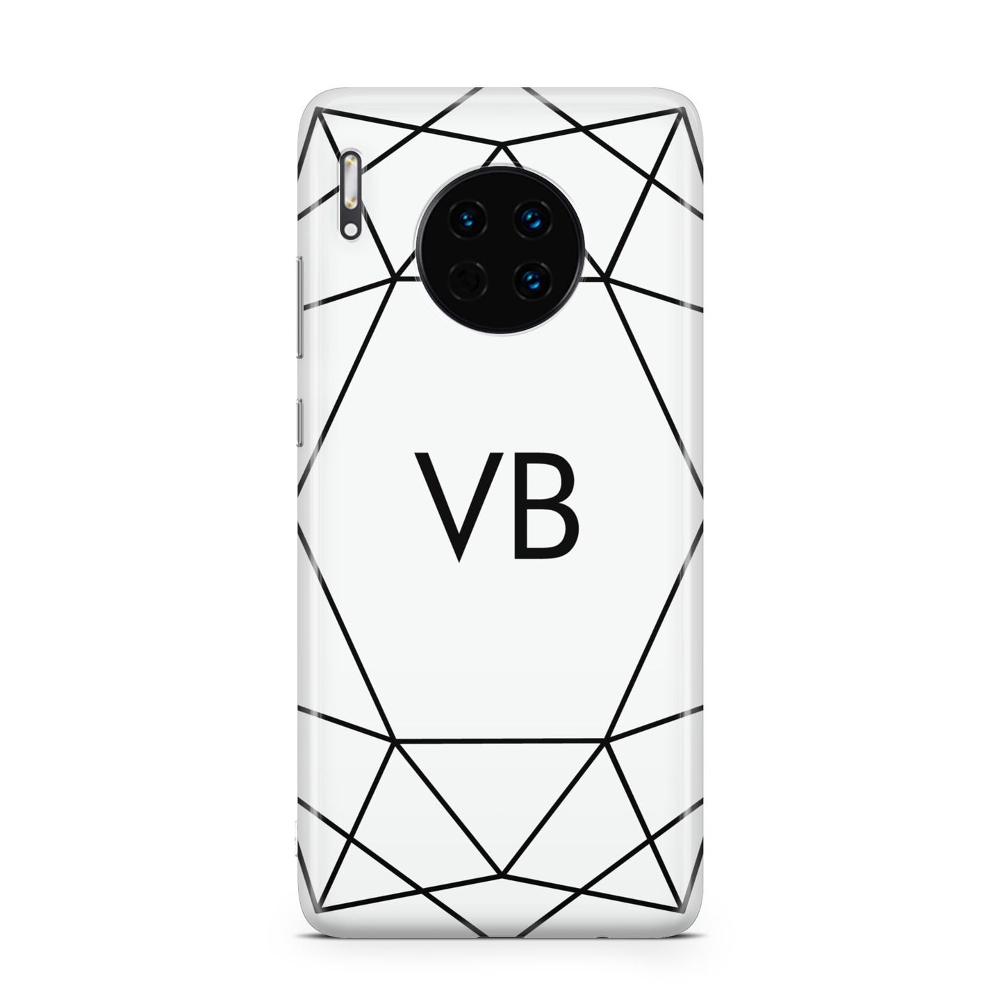 Personalised Initials White Geometric Huawei Mate 30