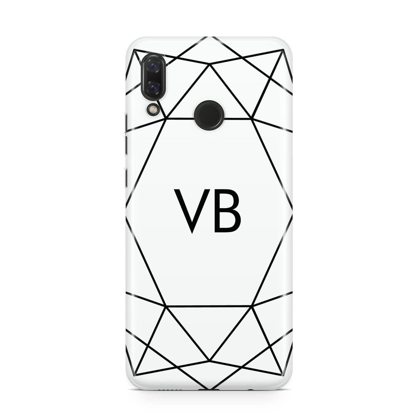 Personalised Initials White Geometric Huawei Nova 3 Phone Case