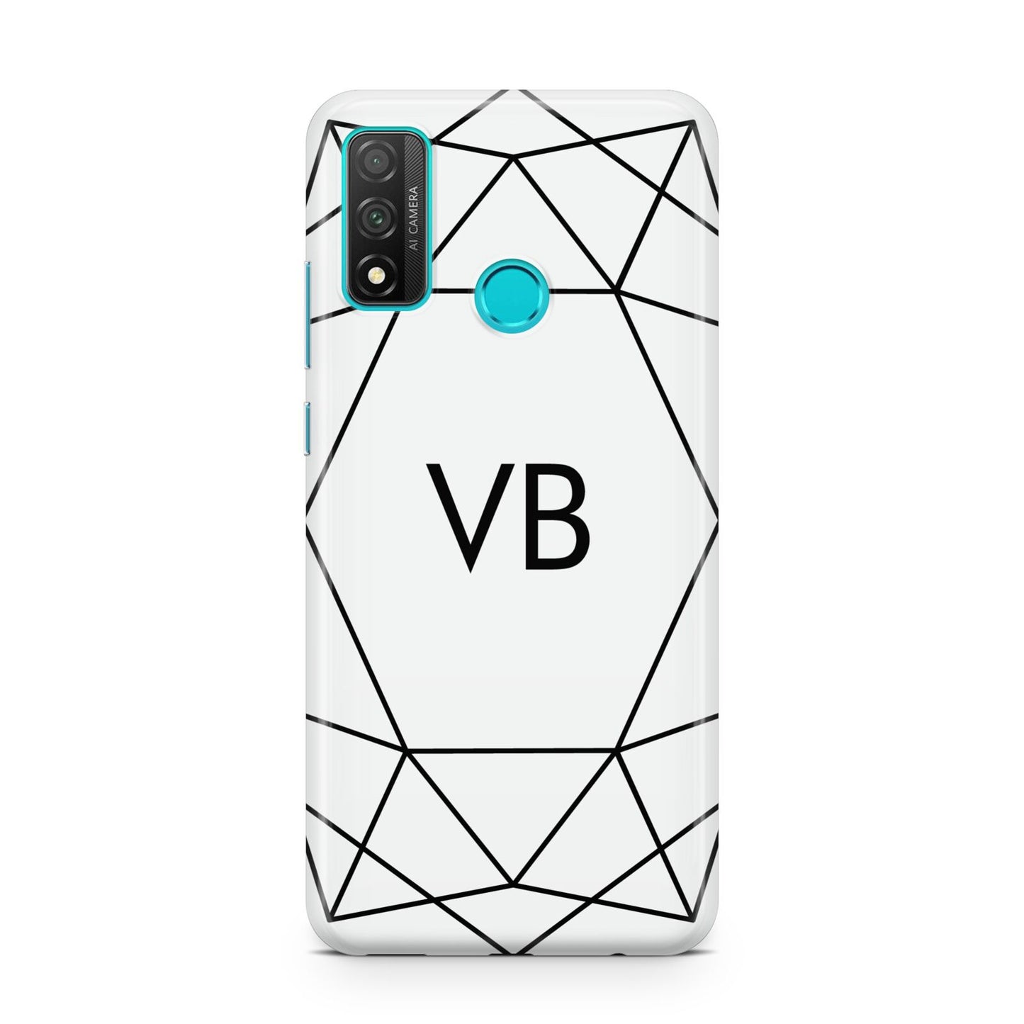 Personalised Initials White Geometric Huawei P Smart 2020