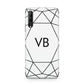 Personalised Initials White Geometric Huawei P Smart Pro 2019