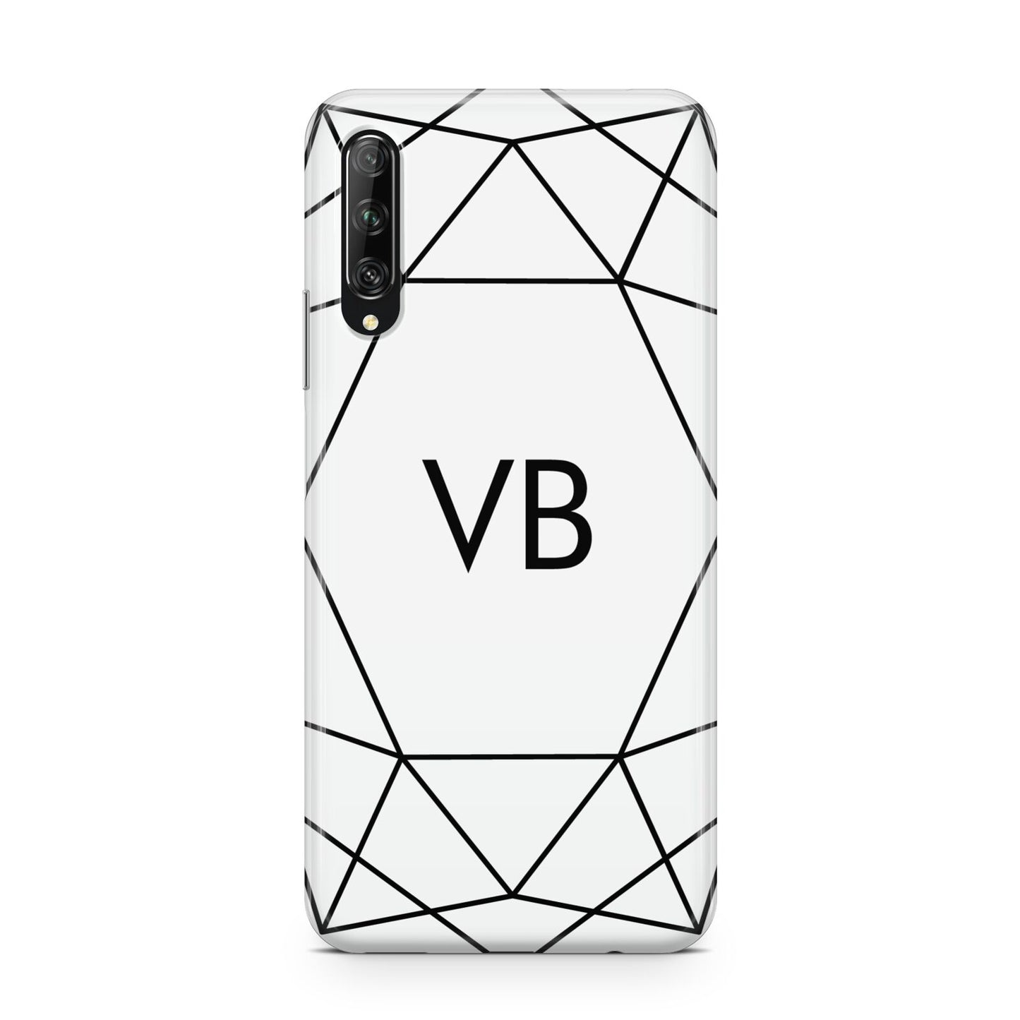 Personalised Initials White Geometric Huawei P Smart Pro 2019